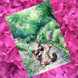 Tarjeta Personalizado Cute Dancing Ragdoll Cat Cumpleaños