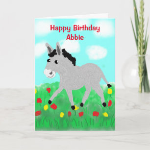 Tarjeta Personalizado Cute Donkey Cumpleaños