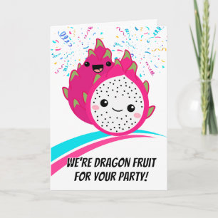 Tarjeta Personalizado Cute Dragon Fruit Pun RSVP