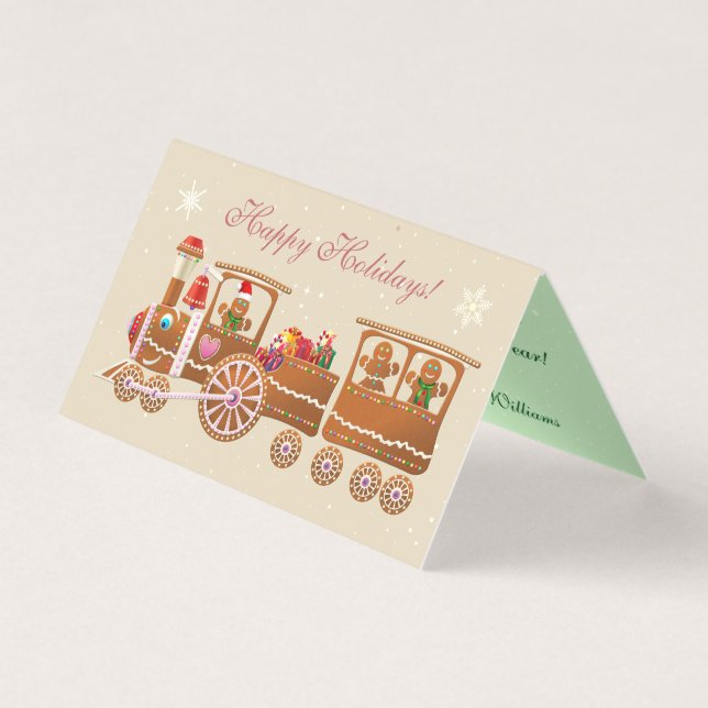 Tarjeta Personalizado Cute Gingerbread Xmas (Anverso)