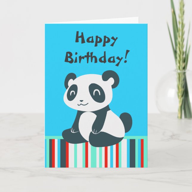 Tarjeta Personalizado Cute Happy Panda (Anverso)
