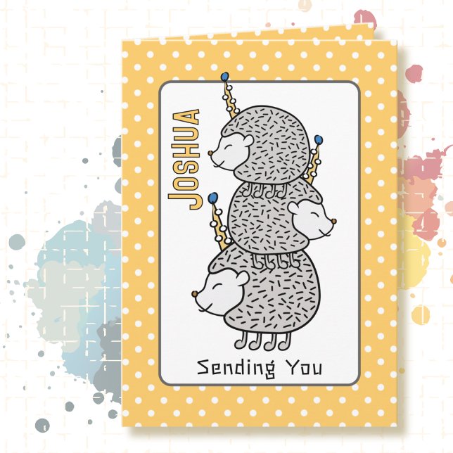 Tarjeta Personalizado Cute Hedgehog feliz cumpleaños para  (Subido por el creador)
