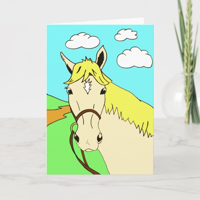 Tarjeta Personalizado Cute Pony Cumpleaños (Anverso)