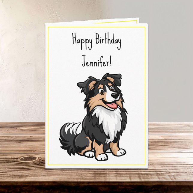Tarjeta Personalizado Cute Sheltie Shetland Shepherd Cumpl (Subido por el creador)