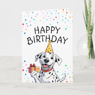 Tarjeta Personalizado Dalmatian con cumpleaños de regalo