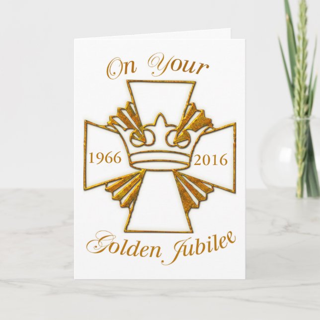 Tarjeta Personalizado Date Golden Jubilee Felicitaciones,  (Anverso)