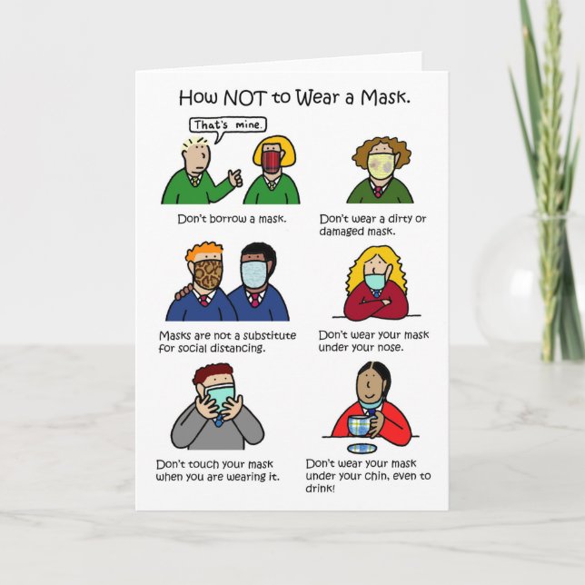 Tarjeta Personalizado de 19 escolares en máscaras faciales (Anverso)