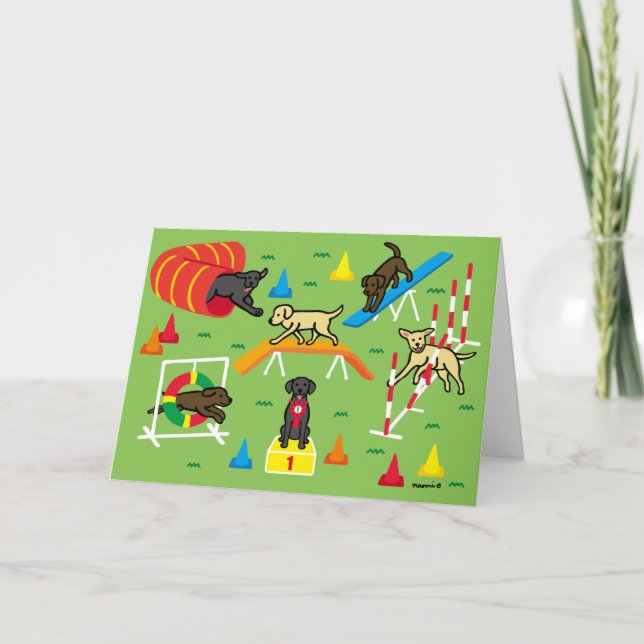 Tarjeta Personalizado de agilidad de Labrador (Anverso)