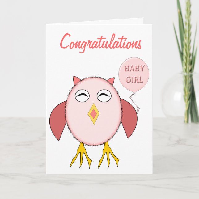 Tarjeta Personalizado de Bebé Rosa Cute (Anverso)