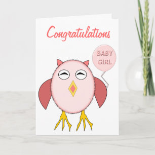 Tarjeta Personalizado de Bebé Rosa Cute