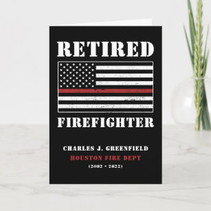Tarjeta Personalizado de bomberos retirados regalo delgado