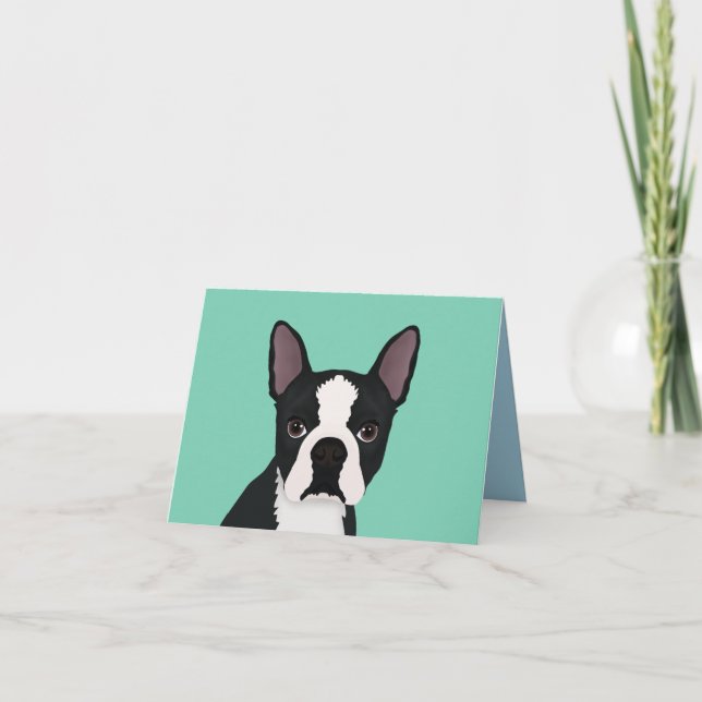 Tarjeta personalizado de boston terrier (Anverso)