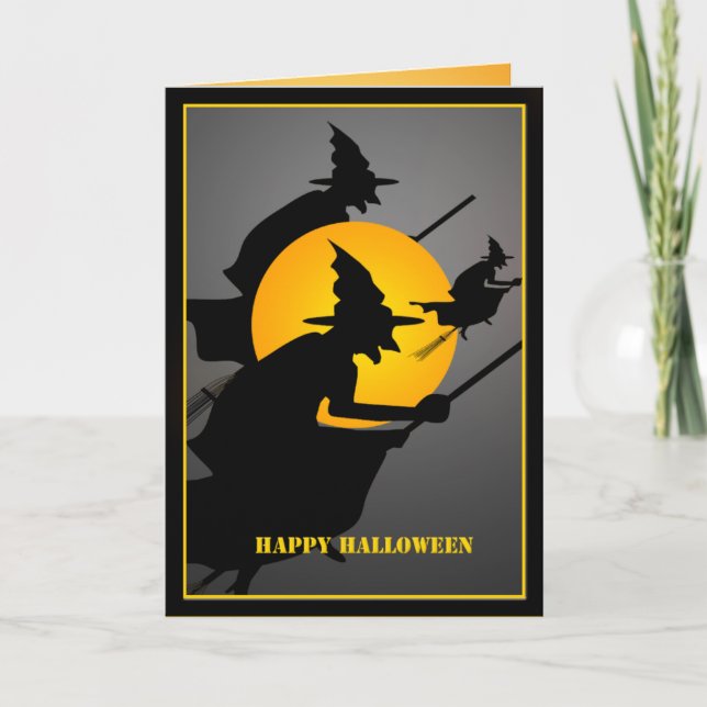 Tarjeta Personalizado de Brujas de Halloween (Anverso)