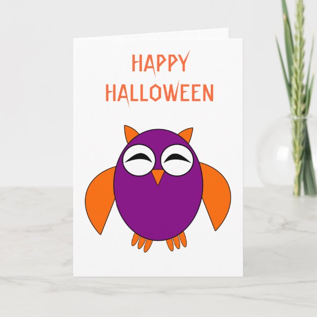 Tarjeta Personalizado de búho de Halloween (Anverso)