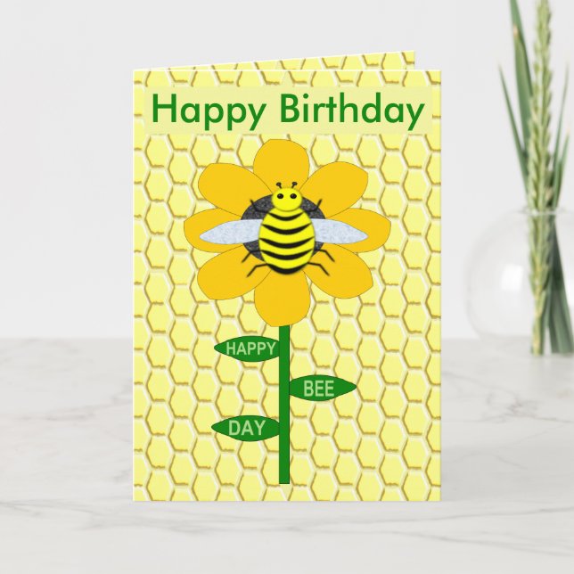 Tarjeta Personalizado de Bumblebee Feliz Día de la Abeja (Anverso)