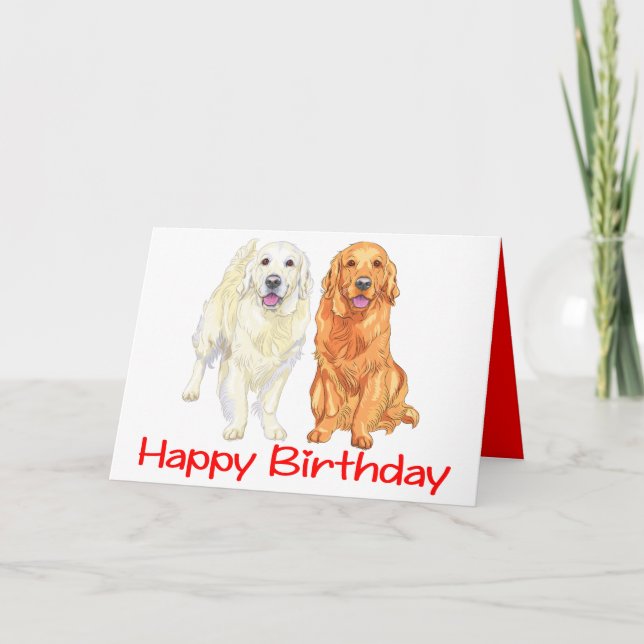 Tarjeta Personalizado de Cachorro Golden Retriever Perro H (Anverso)