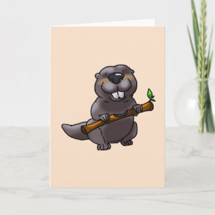 Tarjeta personalizado de castor lindo