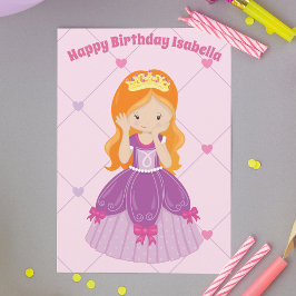 Tarjeta Personalizado de Chica de la princesa Redhead boni
