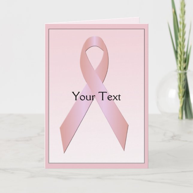 Tarjeta Personalizado de cinta rosa para cáncer de (Anverso)
