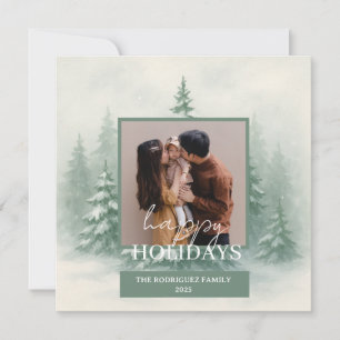 Tarjeta Personalizado de color de agua de Navidades de vac