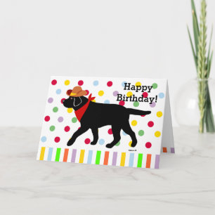 Tarjeta Personalizado de Cowboy de Labrador Negro
