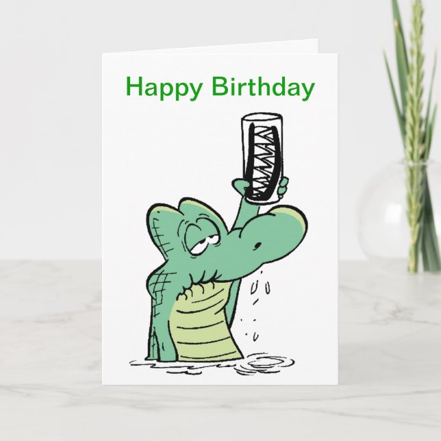 Tarjeta Personalizado de cumpleaños de cocodrilo ciudadano (Anverso)