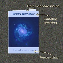 Tarjeta Personalizado de cumpleaños papá galaxia de espira