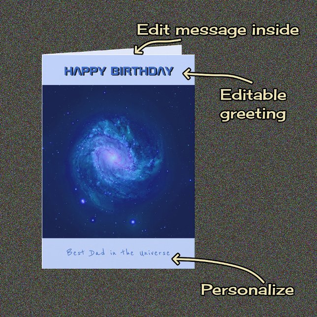 Tarjeta Personalizado de cumpleaños papá galaxia de espira (Subido por el creador)