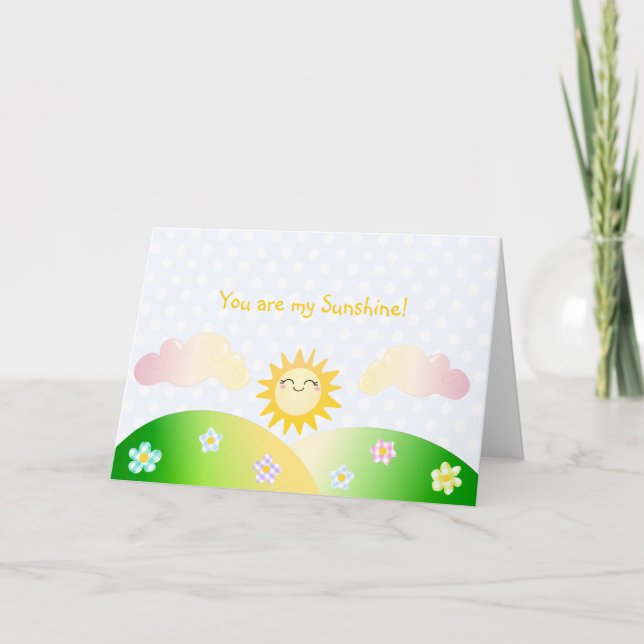 Tarjeta Personalizado de Cute sun kawaii (Anverso)