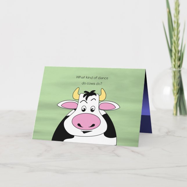Tarjeta Personalizado de danza de vacas divertidas para ba (Anverso)