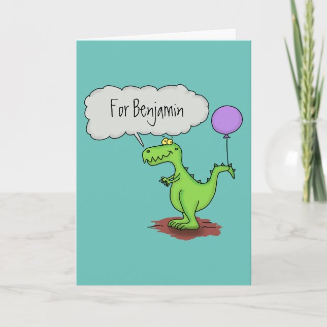 Tarjeta personalizado de dragón gracioso verde y suave (Anverso)