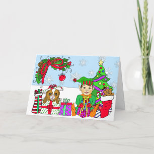 Tarjeta Personalizado de Elfo Festividad y Regalos Festejo