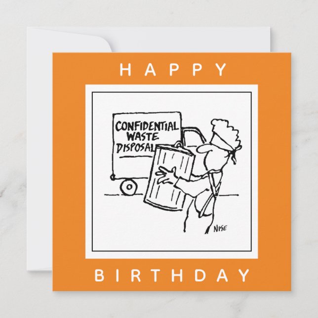 Tarjeta Personalizado de eliminación de residuos confidenc (Anverso)