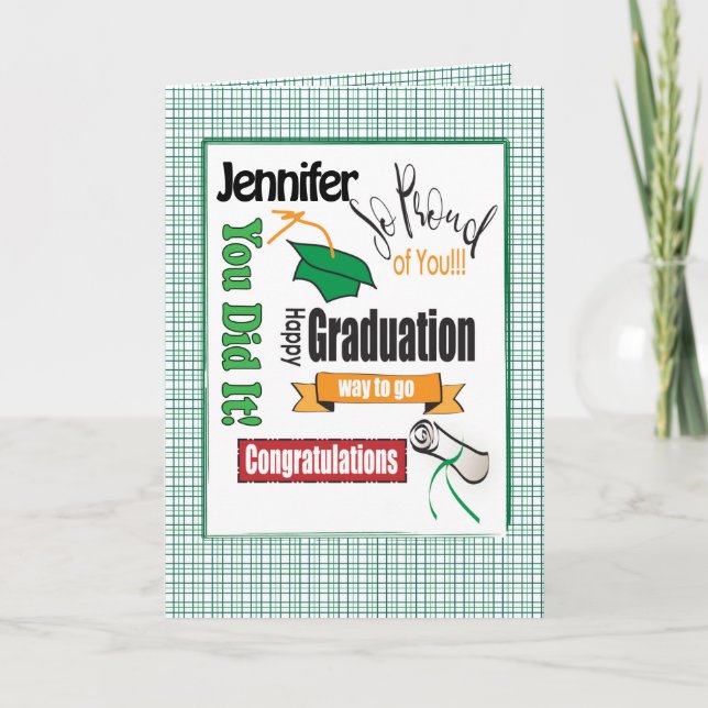 Tarjeta Personalizado de felicitación por graduaci (Anverso)