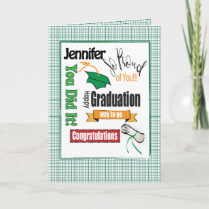 Tarjeta Personalizado de felicitación por graduaci