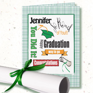 Tarjeta Personalizado de felicitación por graduaci
