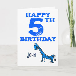 Tarjeta Personalizado de feliz 5 años dinosaurio - chicos