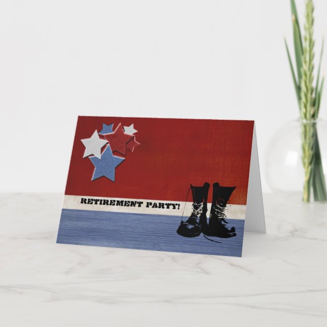 Tarjeta Personalizado de Fiesta de Jubilación Militar Pers (Anverso)