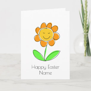 Tarjeta Personalizado de flores Amarillas Felices Pascua