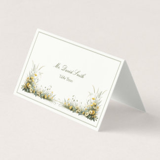 Tarjeta Personalizado de flores silvestres de época Número