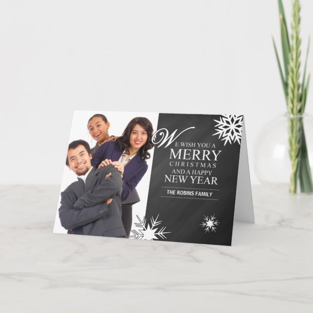 Tarjeta Personalizado de fotos Feliz Navidad, Feliz Año Nu (Anverso)