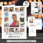 Tarjeta Personalizado de fotos personalizado de cualquier<br><div class="desc">¡Celebra un cumpleaños con GRANDES recuerdos en una GRAN tarjeta de felicitación de collage de fotos! Personalizar con su saludo personal y buenos deseos ya que todo el texto es editable en la portada así como dentro y en la parte posterior. El diseño presenta un collage de fotos en el...</div>