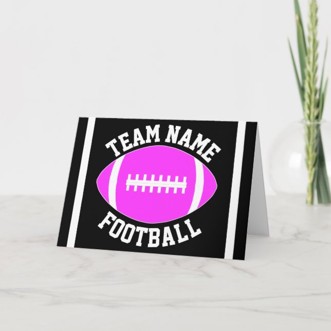 Tarjeta Personalizado de fútbol rosa Nombre de equipo / Fi (Anverso)