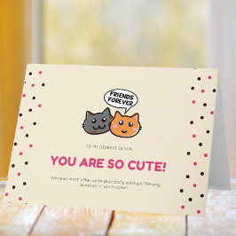 Tarjeta Personalizado de gato con saludo de punto de polka