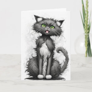 Tarjeta Personalizado de gato loco Cumpleaños