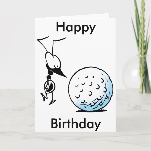 Tarjeta Personalizado de golf Feliz Cumpleaños (Anverso)