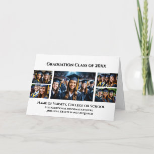 Tarjeta Personalizado de graduación 5 collage de fotos bla
