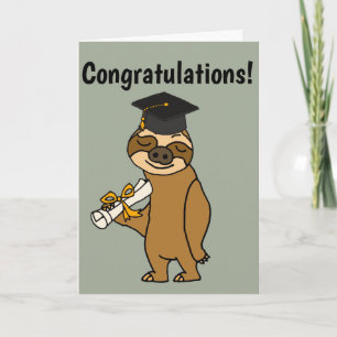 Tarjeta Personalizado de Graduación de Sloth Graduado dive