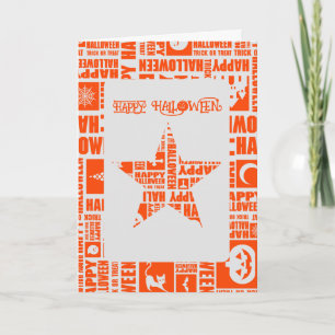 Tarjeta Personalizado de Halloween Guay Naranja de tipogra