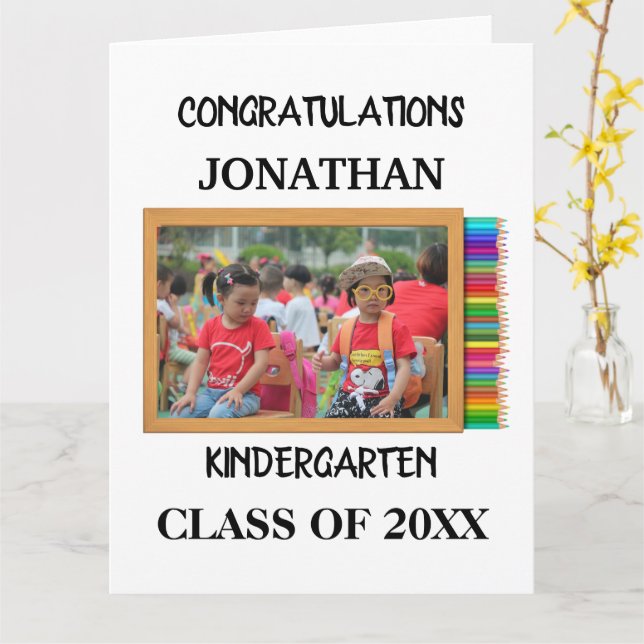 Tarjeta Personalizado de jardín de infantes (flor amarilla)